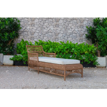 Einfache Design Poly Synthetische Harz Rattan Sun Lounger Für Outdoor Garden Beach und Resort